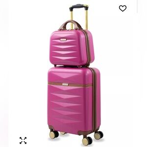 Puiche Jewel Set Carry on and Cosmetic vanity case in Magenta Pink